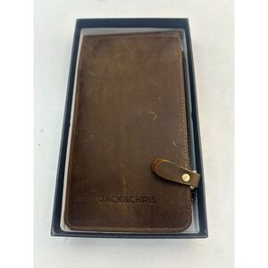 Jack & Chris Long Bifold Wallet Mens OS Dark Brown New